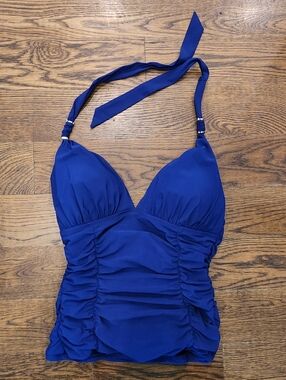 Lands' End Size 6 Royal Blue Halter Tankini Top